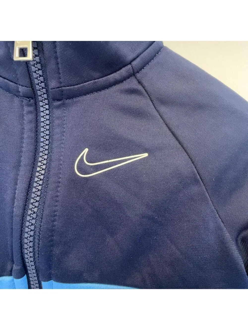 Nike Kids Track Jacket Blue Navy White‎ 24M 86-92CM Swoosh Logo Full Zip